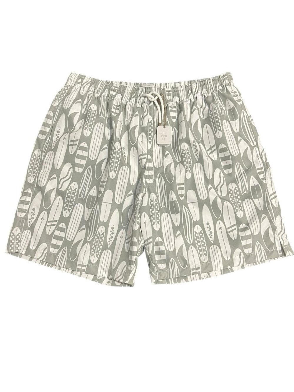 Eleventy Platinum Mens XL Swim Trunks Shorts Surfboard Gray White NWT Italy